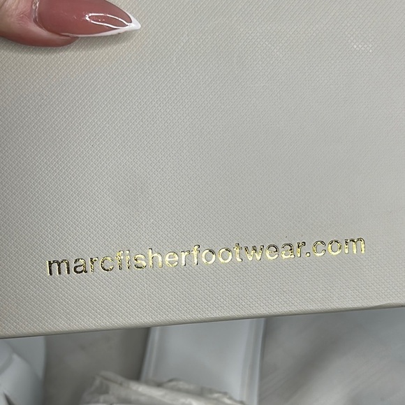 Kayli White Leather Woven Slide Sandals by Marc Fisher LTD - Picture 8 of 10